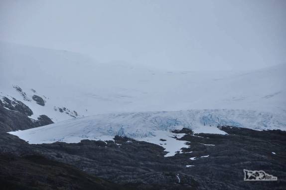 Uma geleira bem próxima à Carretara Austral, região de Villa O'Higgins, no sul do Chile
